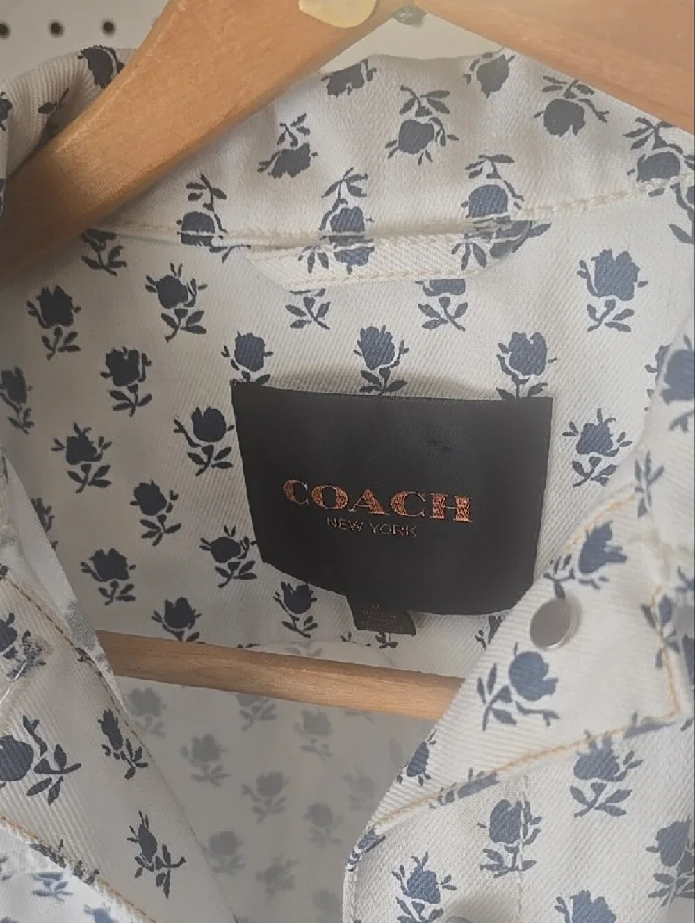 Coach White Jacket with Navy Floral Print